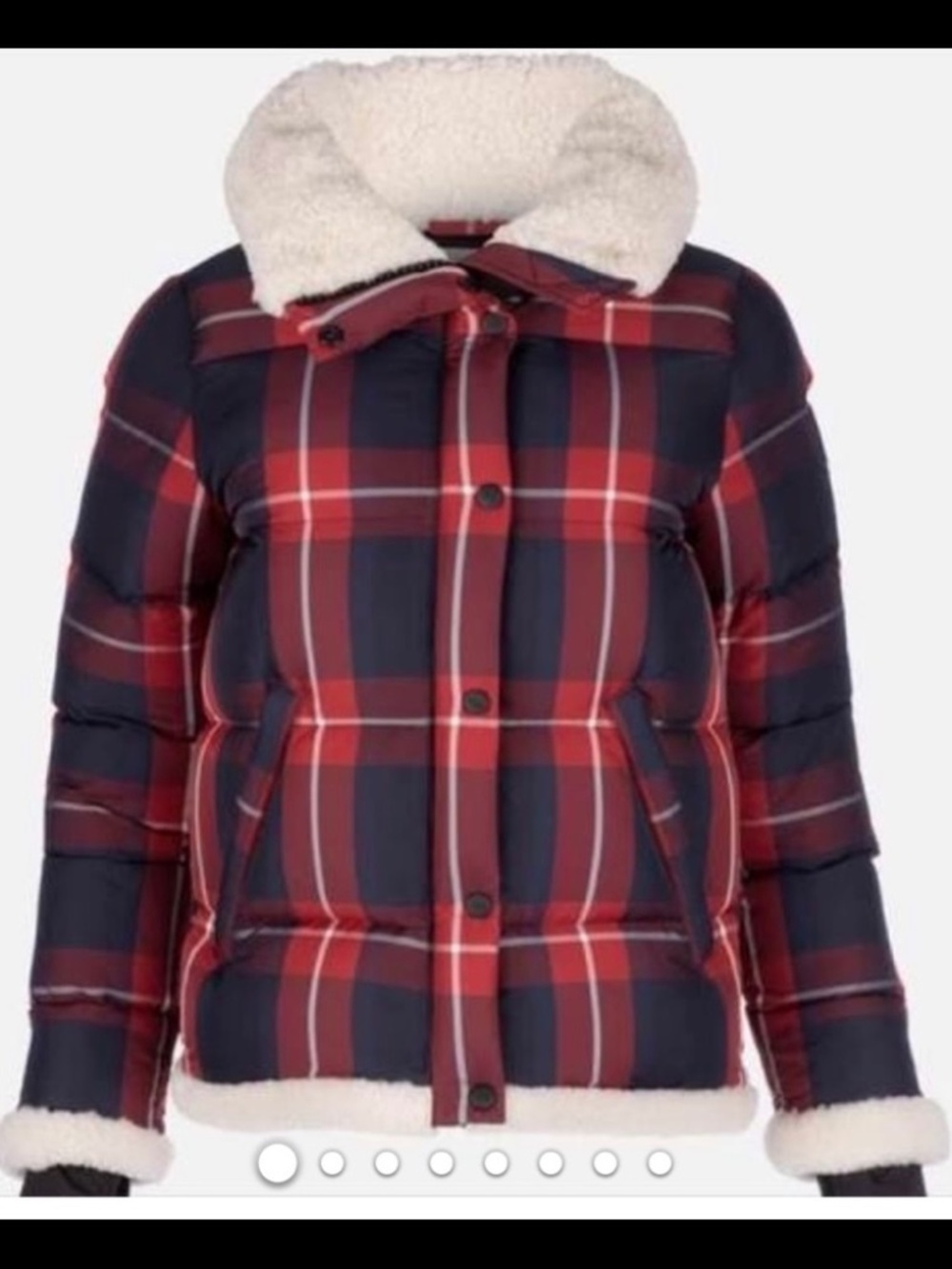 SAM. Makenzie shearling plaid jacket red and blue - size small